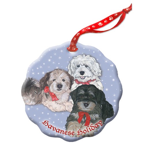 Havanese holiday porcelain - havanese,